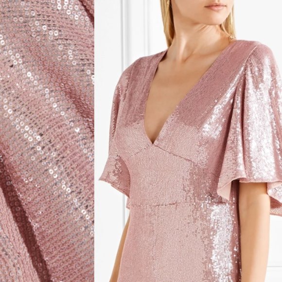 $2,574 NWT Temperley LONDON Pink Sparkle Gown 8 M - Picture 7 of 14